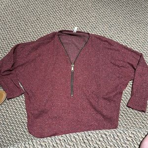 Jolie maroon zip up sweater